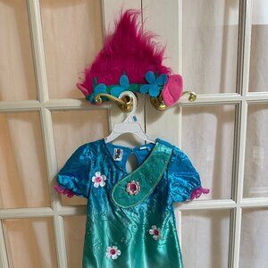 Girls' Trolls Poppy Halloween Costume Dress with Wig – 4~6T – DreamWo